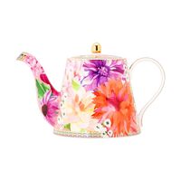 Teas & C's Pink Dahlia Daze 1 Litre Teapot with Infuser