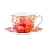 Teas & C's Dahlia Daze Pink 400ml Porcelain Breakfast Cup & Saucer