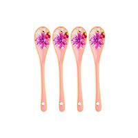 Teas & C's Dahlia Daze Set of 4 Pink Ceramic Teaspoons