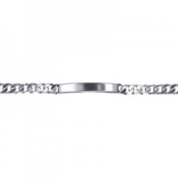 Italian Bevelled Curb Diamond Cut Identity 21cm Sterling Silver Bracelet