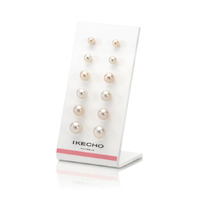 "Clair de Lune" Round Freshwater Cultured Pearl Stud Earring - White