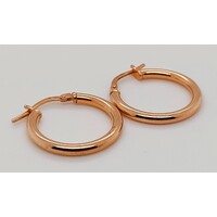9 Carat Rose Gold Sterling Silver Filled Plain Hoop Earrings