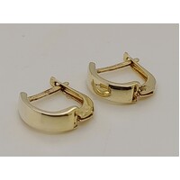 9 Carat Yellow Gold Sterling Silver Filled Hinged Huggie Earrings