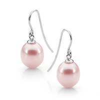 Pink 7.5-8mm Freshwater Pearl Earring in Sterling Silver