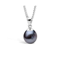 Black 9-9.5mm Freshwater Pearl Pendant in Sterling Silver