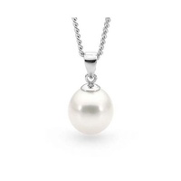 White 9-9.5mm Freshwater Pearl Pendant in Sterling Silver