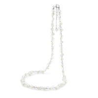42cm Romi 5-6mm Clear Quartz and 4-5mm White Freshwater Pearl Necklace