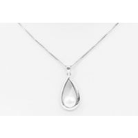 Sterling Silver Freshwater Button Pearl Pendant - CLEARANCE