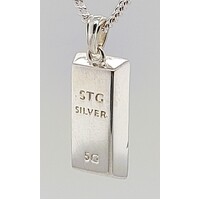 5 gram Solid Sterling Silver Ingot Pendant
