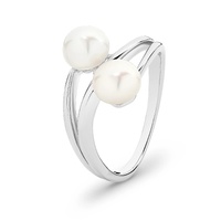 Mildred Sterling Silver White Freshwater Pearl Ring AUS Size O