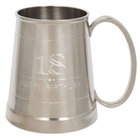 18th Birthday James Pewter Finish 400ml Tankard