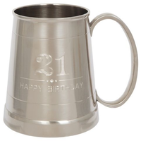 21st Birthday James Pewter Finish 400ml Tankard