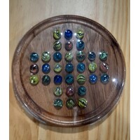 Wooden Solitaire 21.5cm Board with Marbles