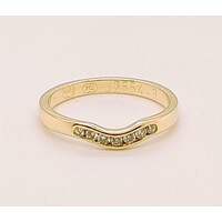 18 Carat Yellow Gold Channel Set Fitted Diamond Ring AUS Size O