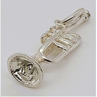 Sterling Silver Trumpet Charm/Pendant