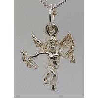 Sterling Silver Cupid with Bow & Arrow Charm/Pendant