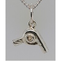 Sterling Silver Hair Dryer Charm/Pendant