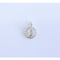 Sterling Silver Scroll Initial G Charm