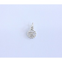 Sterling Silver Small Scroll Initial K Charm