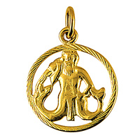 9 Carat Yellow Gold Round Cut Out Zodiac