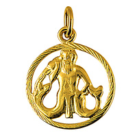 9 Carat Yellow Gold Round Cut Out Zodiac Charms
