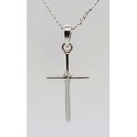 Sterling Silver Tubular Cross Pendant