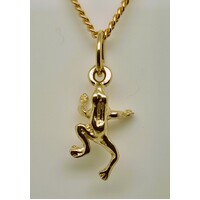 9 Carat Yellow Gold Small Frog Charm/Pendant