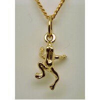 9 Carat Yellow Gold Small Frog Charm