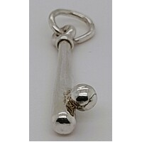 Sterling Silver Baseball Bat and Ball Charm/Pendant