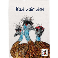 Jo Rothwell 'Bad Hair Day' Cotton Tea Towel