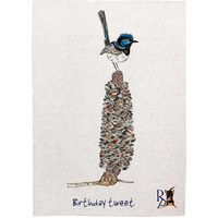 Jo Rothwell 'Birthday Tweet' Cotton Tea Towel