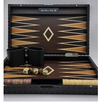 38cm (15") European Style Wood Backgammon Set