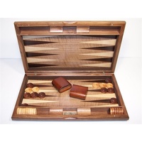 Backgammon Set 38cm Timber Walnut Burl Wood  