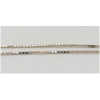 Sterling Silver 1mm Wide 50cm Italian Venetian or Box Link Chain