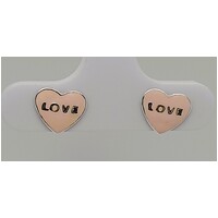 Sterling Silver Enamel Heart Stud Earrings