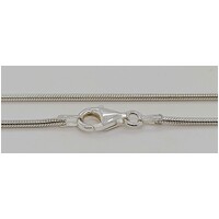 Sterling Silver Snake or Serpent Link 1.7mm Chain with Cartier Clasp 50cm Length