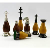 Staunton Metal and Timber Chess Pieces
