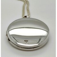 Sterling Silver 22mm Round Plain Locket