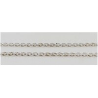 2mm Wide Sterling Silver Long Curb Diamond Cut Link 50cm Long Chain with Parrot Clasp