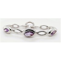 Sterling Silver Amethyst Bracelet - CLEARANCE