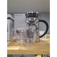 Blend 1 Litre Plunger with Set of 2 Double Walled 250ml Cups CLEARANCE