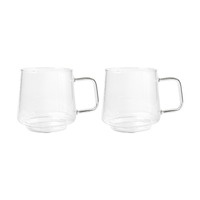 Blend Set of 2 Sala 400ml Clear Glass Mugs