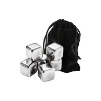 Cocktail & Co. Set of 6 Reusable Stainless Steel Ice Cubes