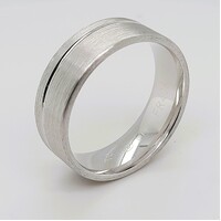 Sterling Silver Wide Brushed Solid Dress Ring AUS Size Z+1