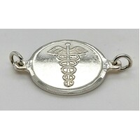 Fine Silver Medical Alert Disc with Jump Rings CLEARANCE