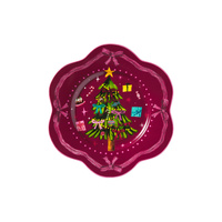 Maxwell & Williams Fa La La Burgundy Scallop Rim Plate