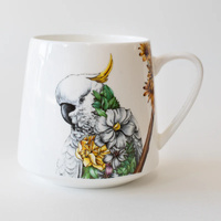 Marini Ferlazzo 450ml Fine China Sulphur-crested Cockatoo Mug