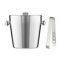 Cocktail & Co. Stainless Steel 1.2 Litre Ice Bucket with Lid & Tongs