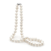 Circle 8-9mm Freshwater Pearl Strand 45cm Necklace with Sterling Silver Clasp