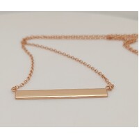 Sterling Silver with Rose Gold Plate Identity Name Plate Pendant